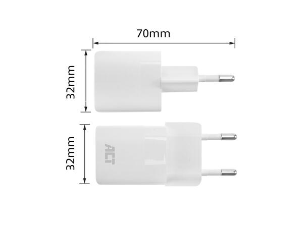 ACT Universal USB-C  lader 30W ¤ 1x USB-C 20V/ 1,67A, 30W Power Delivery 