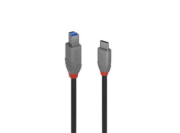 Lindy - USB-B til USB-C - 0,5 m USB 3.2 -  Sort 