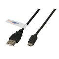 EFB USB2 Kabel A > USB-C -  1 m, Sort M-M