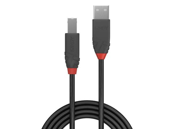 Lindy USB2 Kabel A-B -  3 m Anthra Line A-B USB Kabel Sort 