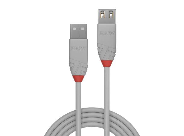 Lindy USB2 Skjøtekabel A-A - 2 m Anthra Line A-A USB Kabel Grå 