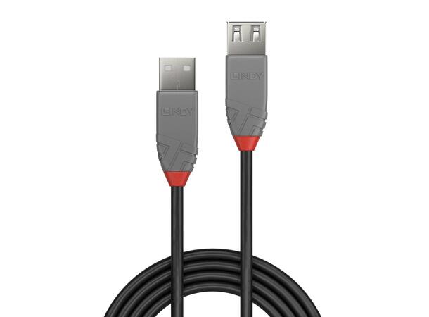 Lindy USB2 Skjøtekabel A-A -  0,5 m Anthra Line A-A USB Kabel Sort 