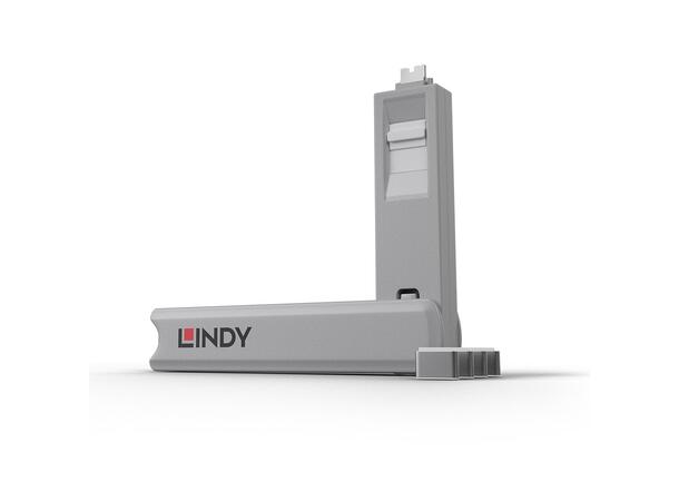 Lindy USB C Port Blocker KIT Hvit Nøkkel og 4 låser 