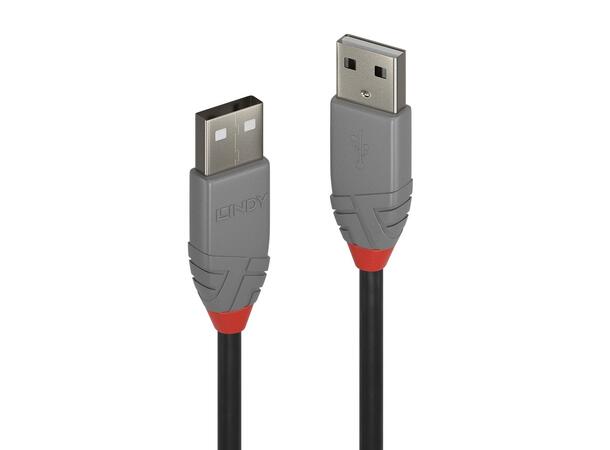 Lindy USB2 Kabel A-A -  0,5 m Anthra Line A-A USB Kabel Sort 