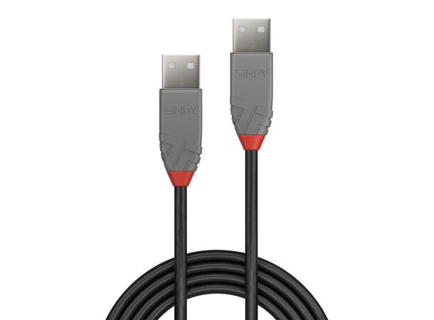 Lindy USB2 Kabel A-A -  0,5 m Anthra Line A-A USB Kabel Sort 