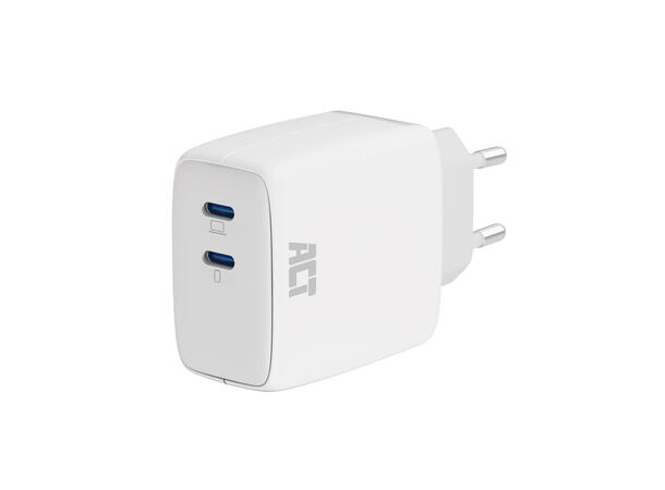 ACT AC2165 - 65W USB-C Lader, 2-Port PD PPS GaNFast