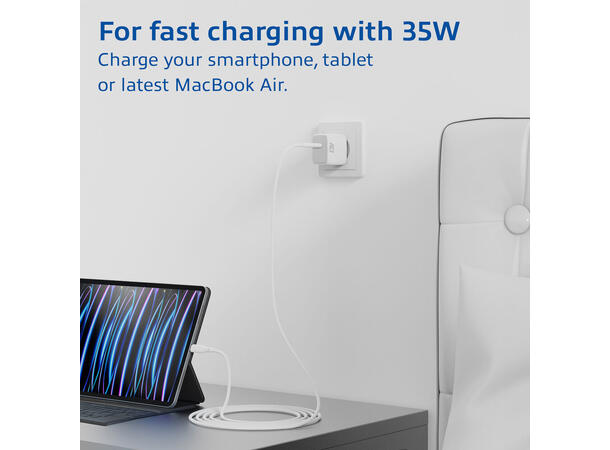 ACT Universal USB-C  lader 35W 1x USB-C Power Delivery PPS GaNFast 